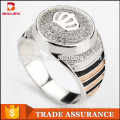 Gold and silver men ring, special crown pattern men ring, costume jewelry from china wholesale natural stones